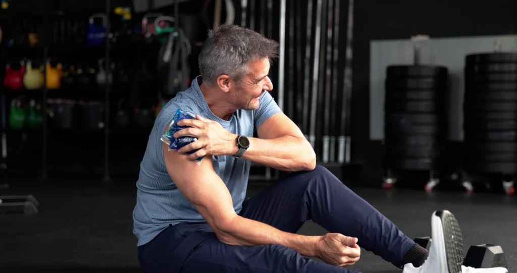 patient using an ice pack as a reasonable option to a cold therapy unit.